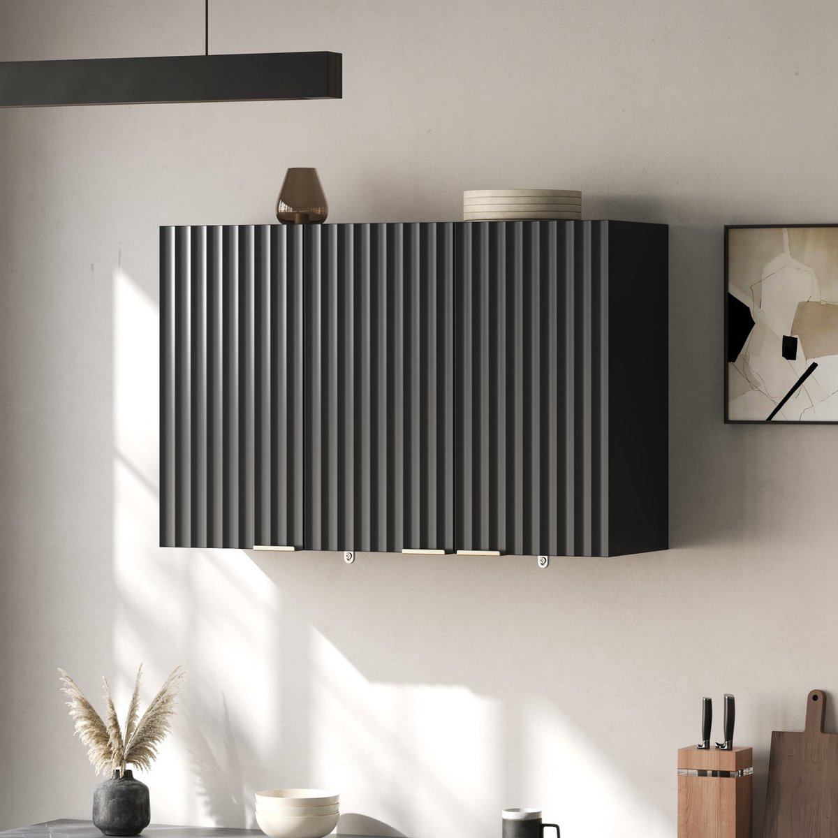 Clruro Wandkast - 90 x 29 x 60 cm - 3 Deuren - Wandmontage - MDF