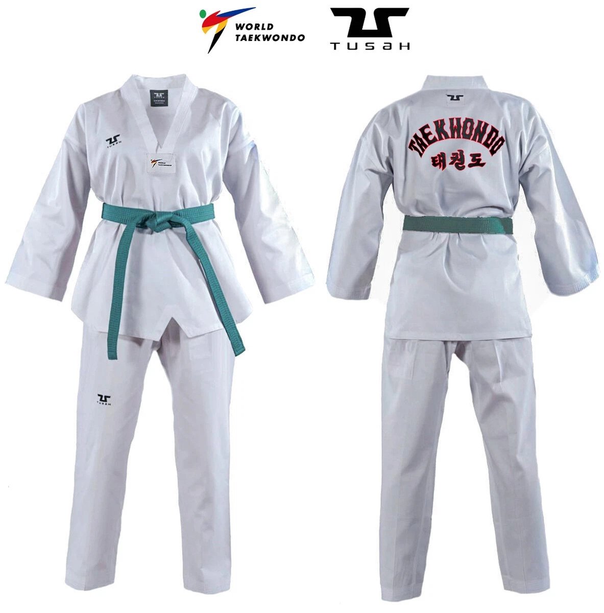 Tusah WT Taekwondo Pak Geborduurde Rug 190cm