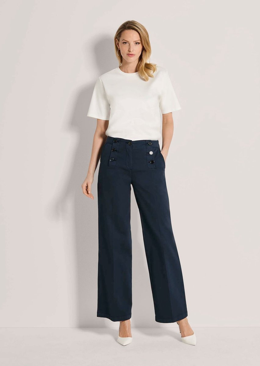 MADELEINE Broek Wijde broek in maritieme stijl