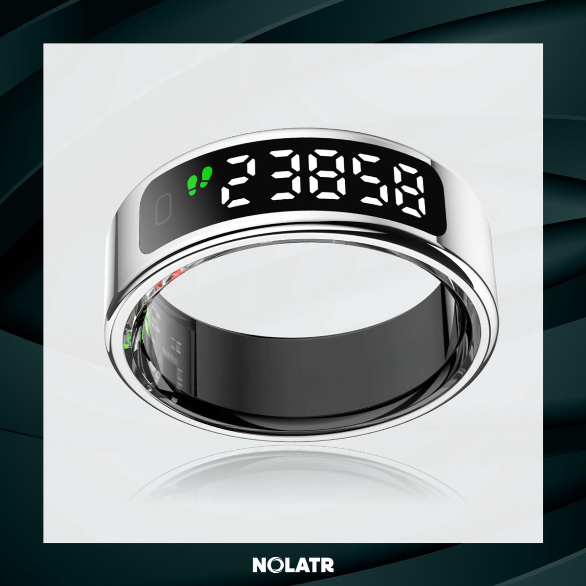 NOLATR VUE - Display - Stappenteller - Slaaptracker - Zilver - Maat 8