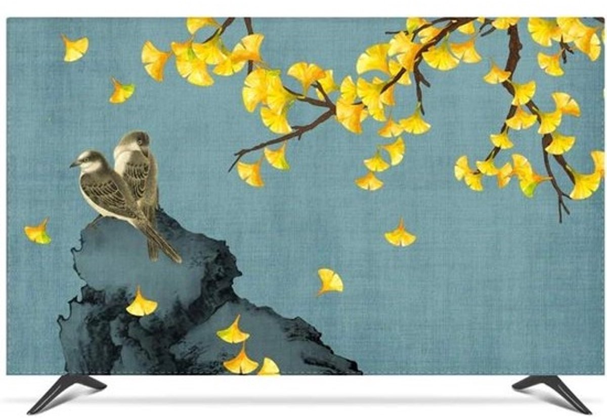 Tv-hoes - Televisie beschermhoes - Scherm beschermen - Zijdezacht polyester - 50 inch - Vogels
