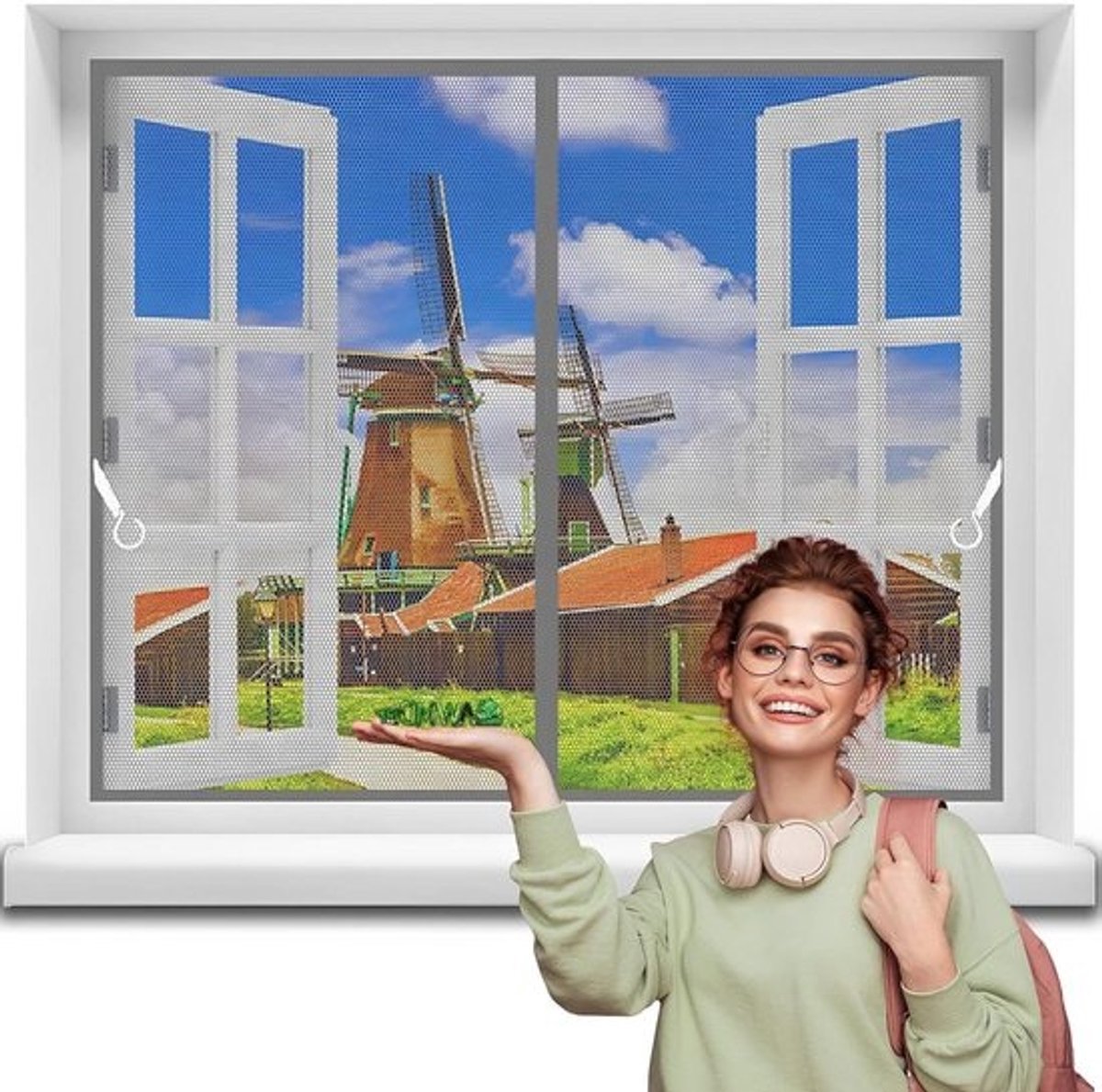 Magnetische Horndeur - Insectendeur Gordijn - Buiten Binnen Houden - Automatisch Sluitend - 210 x 240 cm - Grijs