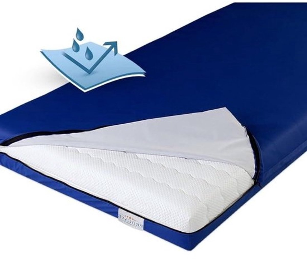 Waterdichte Matrashoes - Matrasbeschermer Ademend - Hygiënisch Slapen - Kookvast Tot 95°C - 180x200cm - Blauw
