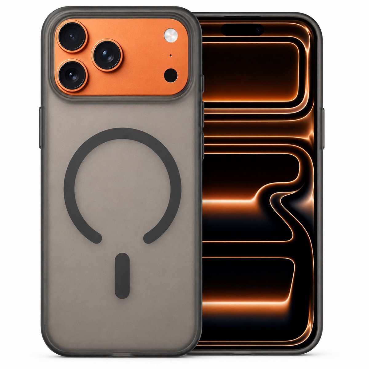 iCall MagMat Hoesje - Geschikt voor iPhone 18 Pro / 17 Pro - Geschikt voor Magsafe - Ultradun Mat Zilver Grijs