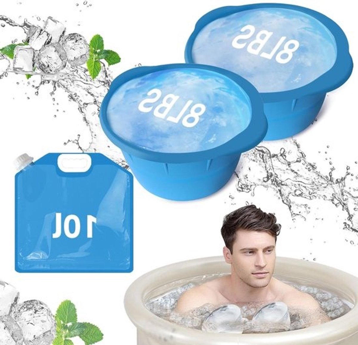 Grote IJsblokvorm - IJsemmer Mallen - Dranken Koelen - Food-Grade Siliconen - 3 stuks - Blauw