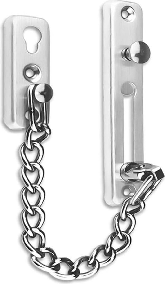 Kierstandhouder - Deurketting - Deursloten - Kastsloten - Antidiefstalsloten - Kindersloten - RVS - inbraakbeveiliging - incl schroeven - Kettinglengte 185 mm