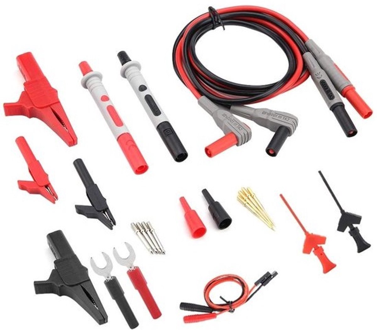 Digitale Multimeter Testkabels - Meetkabels Krokodillenklem - Elektrisch Testen - Verbeterde Geleidbaarheid - 1 meter - Zwart