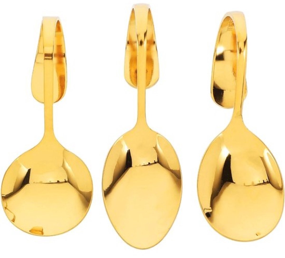 Serveertang Set - Keukengerei Lepels - Gerechten Serveren - Roestvrij Staal - 12 cm - Goud