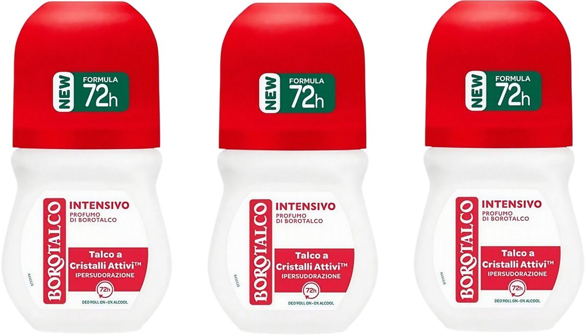 Borotalco Deo Roller Intensive 72H - 3 x 50 ml Voordeelverpakking