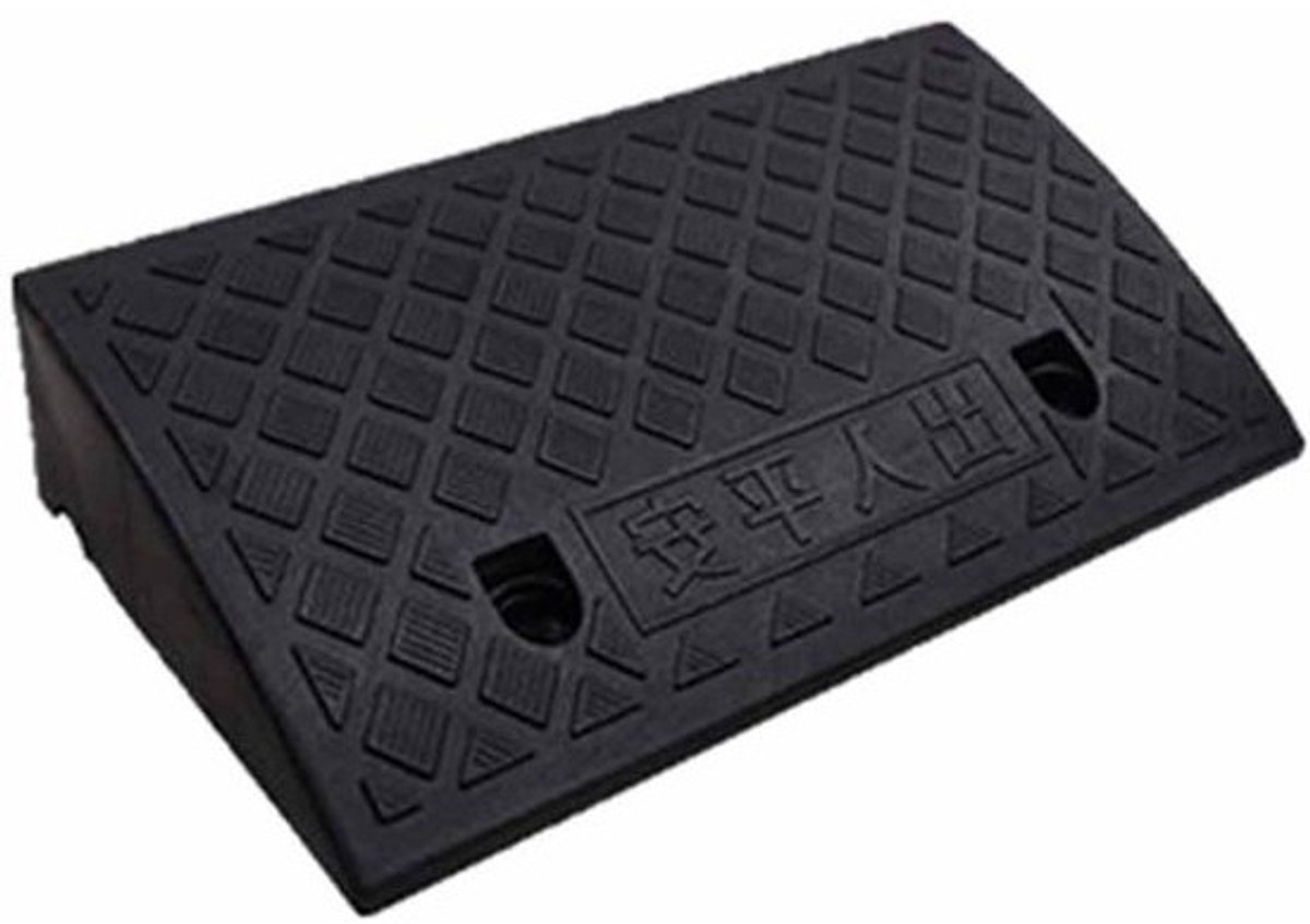 Oprijplaten - Drempelhellingen Kunststof - Voertuigen Verhogen - Antislip Textuur - 50x27x10cm - Zwart
