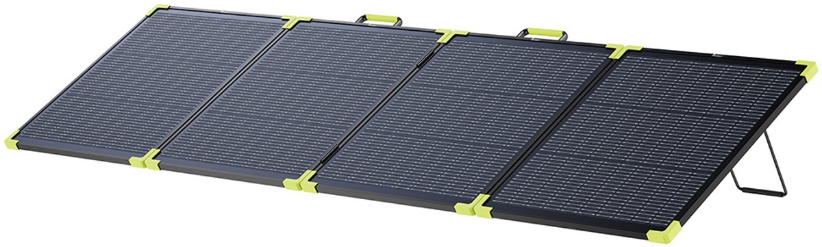FOSSiBOT SP200 Pro bifaciaal draagbaar zonnepaneel, 200W vermogen, 25% zonne-energieconversie-efficiëntie, 10-15% vermogenswinst aan de achterzijde, IP67 waterdicht, opvouwbaar ontwerp, MC4 naar XT60 kabel, serie- en parallelle aansluiting