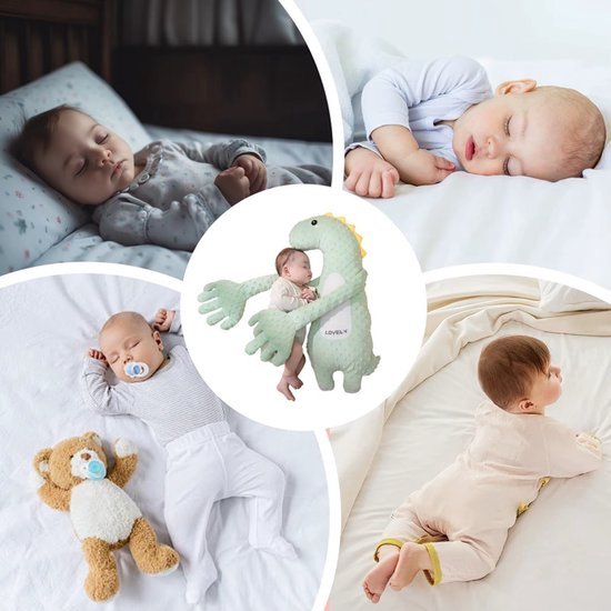 Kinder Slaapcomfort Kussen, Rustgevend kussen voor baby's,Pluche Speelgoed Kussen, Rustgevend Pluche Kussen – Helpt De Baby Slapen, Knuffeldier Super Zacht Pluche Kussen, Geschikt Voor Familie En Reizen Poppen (Dinosaur) — afbeelding 4