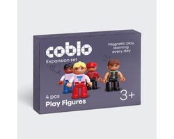 Coblo - Magnetic Tiles – Mini Figuren 4 stuks – Uitbreiding voor Magnetische Tegels – Montesorri Speelgoed - Magnetisch speelgoed – Vanaf 3 jaar