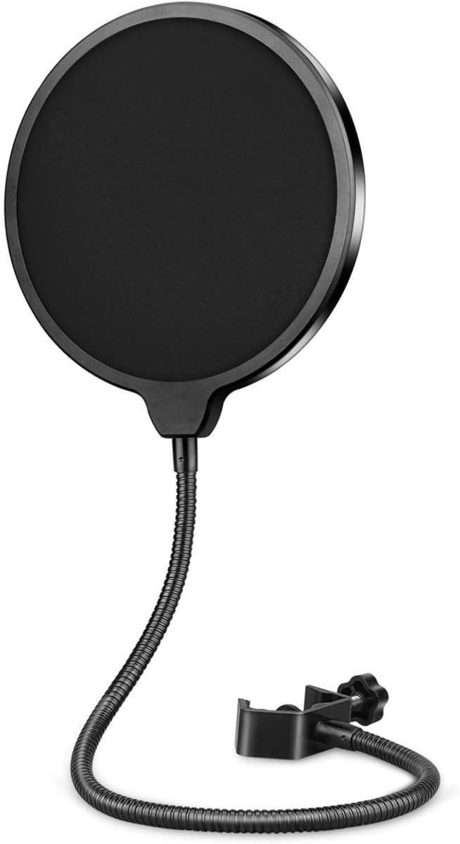 SSTRWGOOD Popfilter voor microfoons - Dubbelwandig Popscherm met 180° Flexibele Arm - 15,5 cm Microfoon Filter Geschikt voor Blue Yeti Snowball HyperX QuadCast en Andere Microfoons - Kunststof