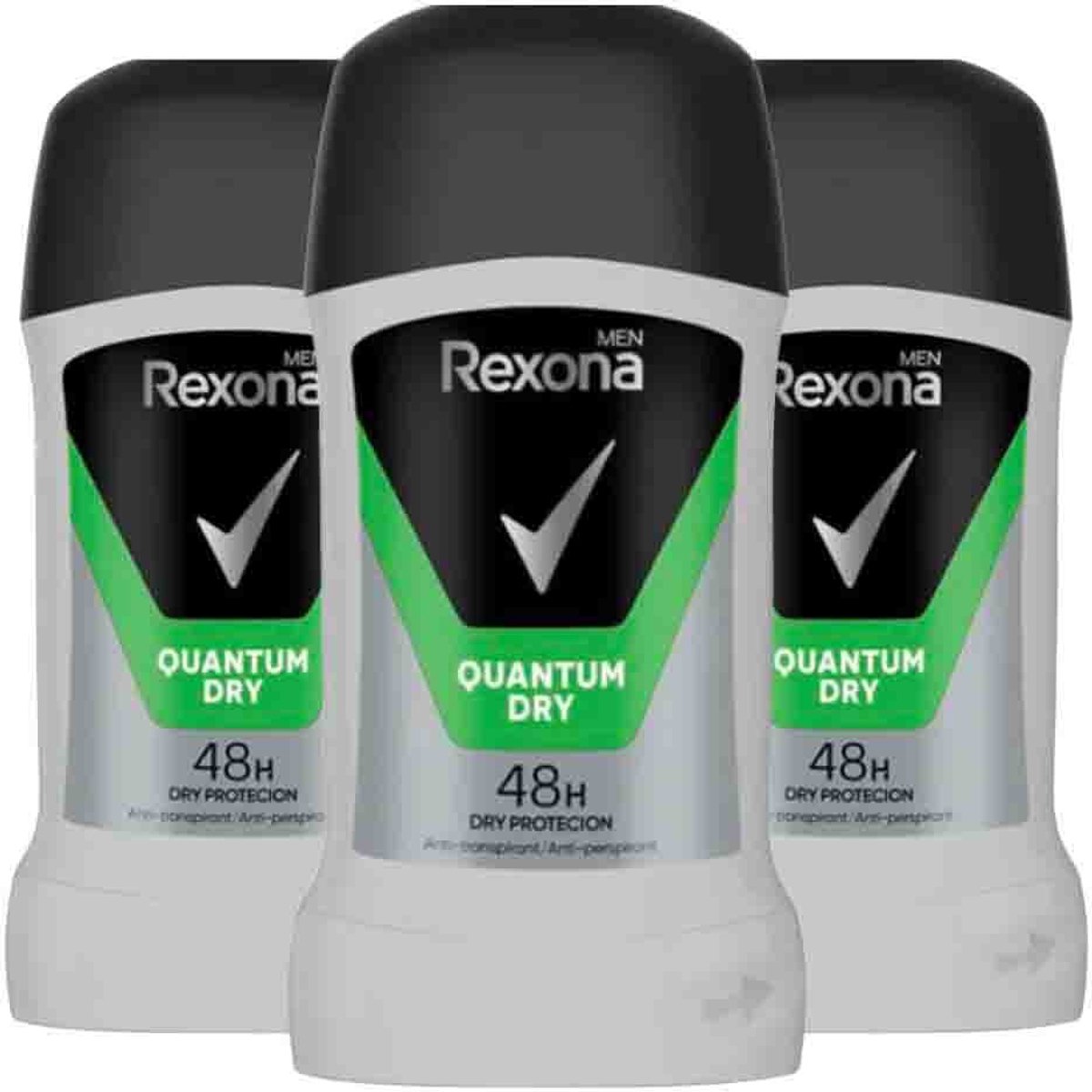 Rexona Deodorant Stick For Men Quantum Dry 48H - 3 x 50 ml - Voordeelverpakking