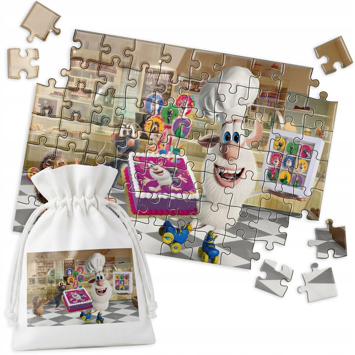 70-delige Puzzel voor Kinderen - Kleurrijk Tort Booba Trol Ontwerp