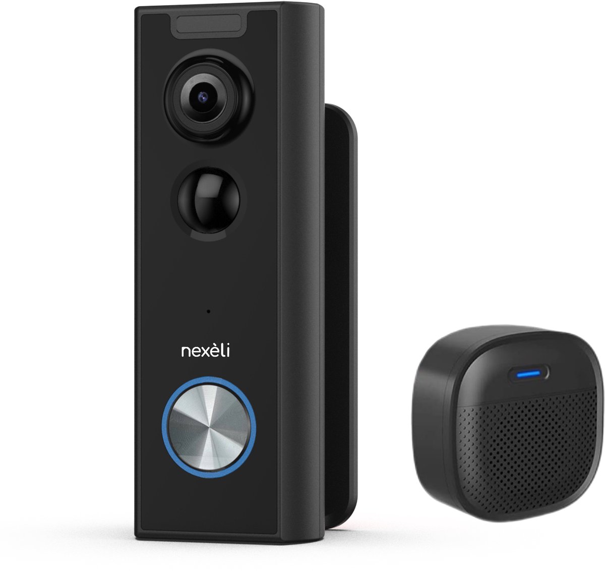 Nexeli NX-VD10 Video Deurbel met Camera – Incl. 64GB Micro SD-kaart – Full HD 1080P – Draadloos – CloudEdge – SD-opslag – Inclusief Draadloze Gong