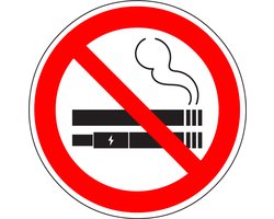 Premium Verboden te Roken en Vapen Sticker – Ø 9.5 cm Rond – Kunststof - Mat - Verbodssticker Sigaret & E-Sigaret / Vape – Veiligheidssignalisatie voor Deur, Raam & Wand – UV- & Weerbestendig – 1 Stuk