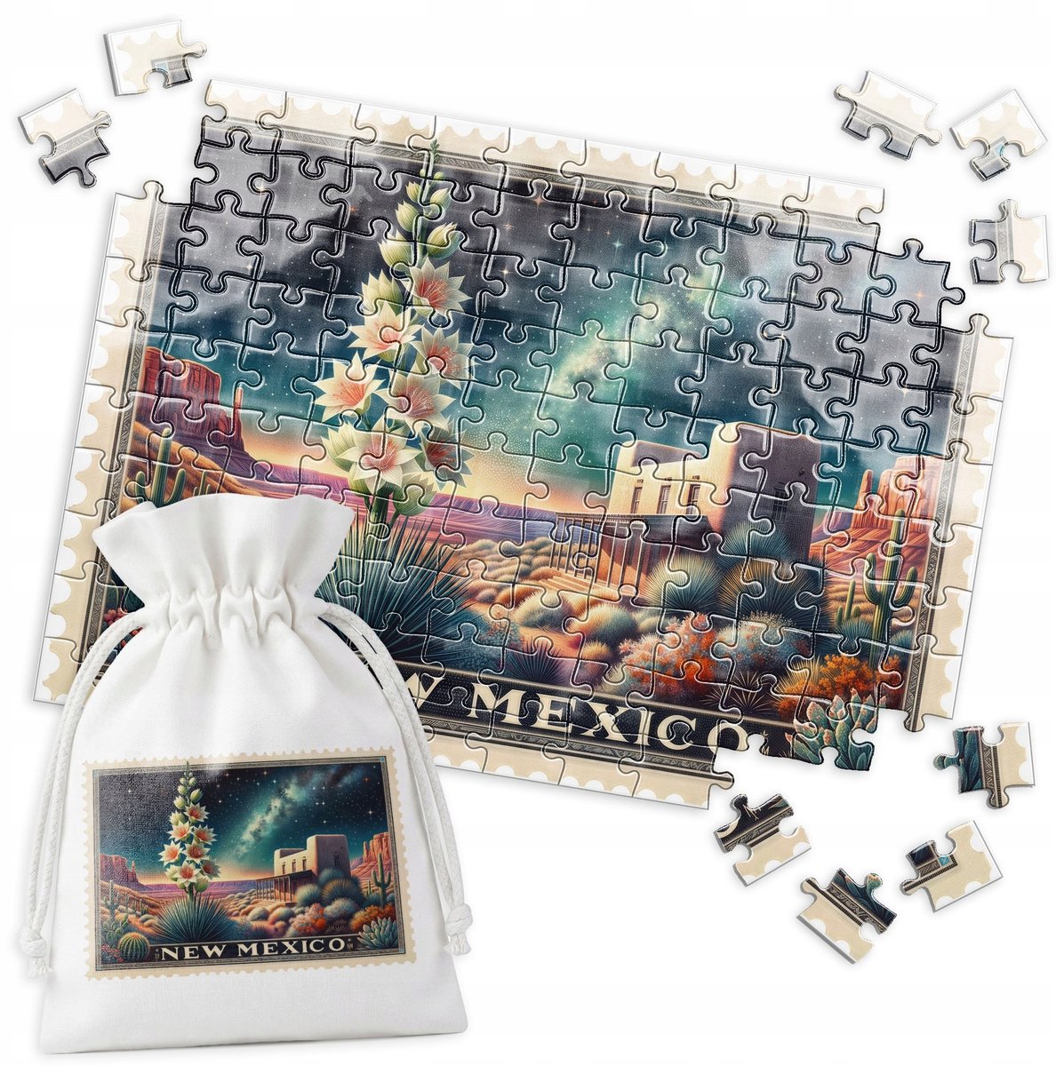 Merkloos Puzzel Landschap Woestijn Cactus 120 Stukjes