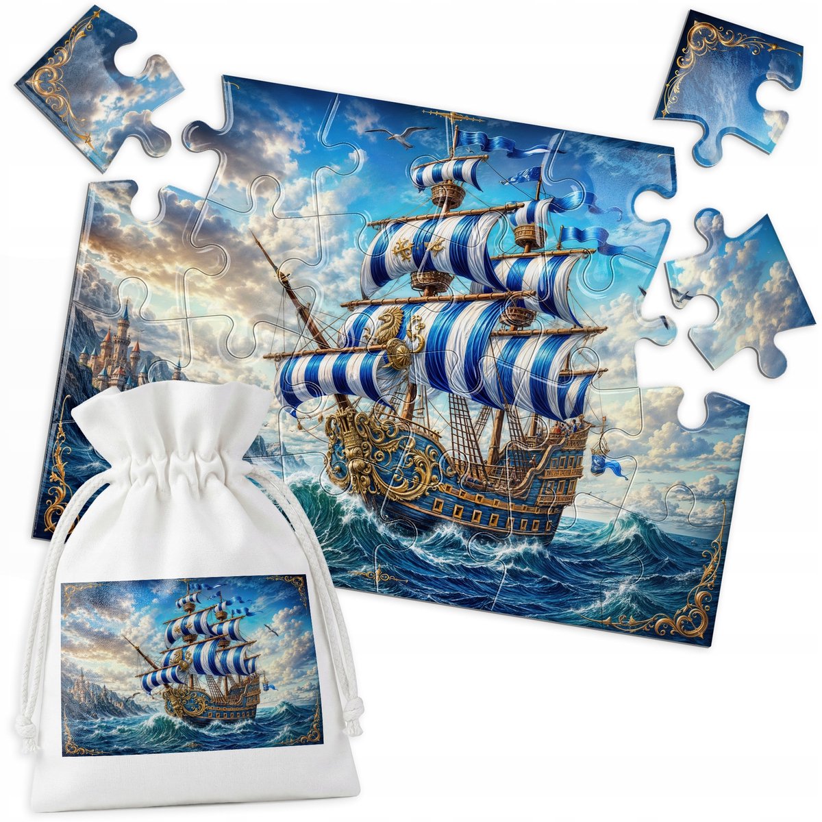 Educatieve Puzzel - Schip, Oceaan, Kasteel, Zeeman, Reis - 24 Stukjes