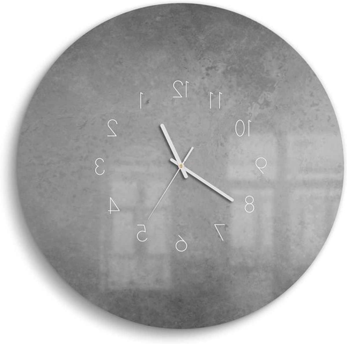 Glazen Wandklok - Design Klok Rond - Woonkamer Decoratie - 3D Diepte Effect - Ø 50 cm - Leeg Schoolbord