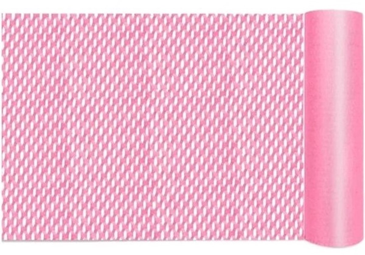 Honingraat Inpakpapier - Cadeaupapier Rollen - Cadeaus Versieren - Makkelijk te Werken - 50 x 500 cm - Roze