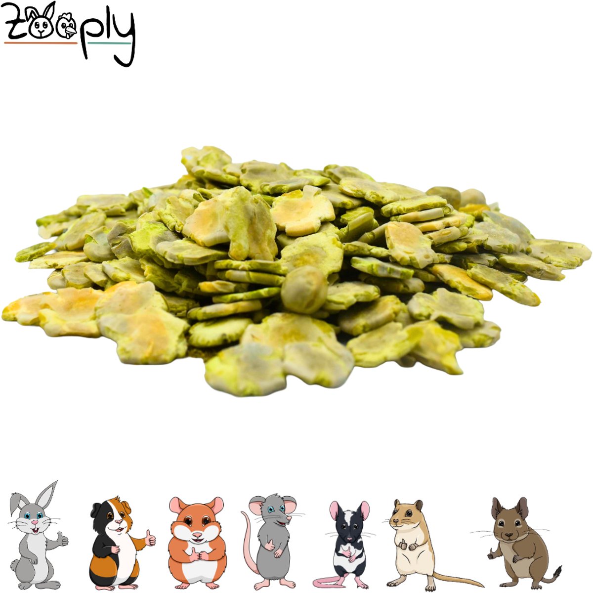 Zooply Erwtenvlokken - Kruiden & Snacks - 100% natuurlijk - Voor konijnen & cavia's - 600 gram