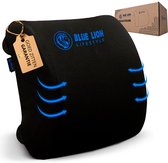 Blue Lion Rugkussen Onderrug – Ergonomische Rugsteun – Lendensteun tegen Rugpijn – Stoelkussen voor Bureaustoel & Auto – Zwart
