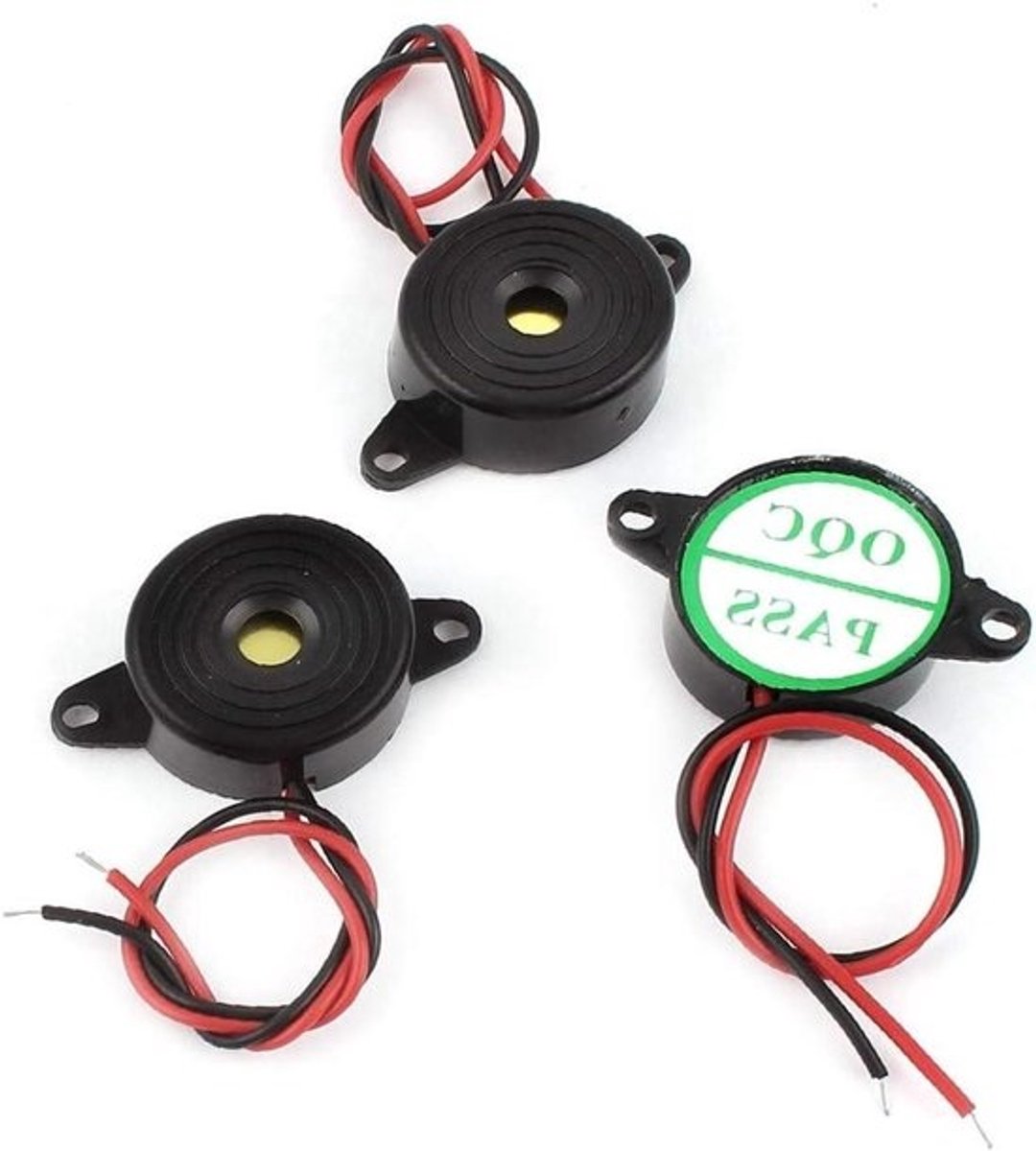 Piezo Buzzer Sirene - Alarm Geluidsmodule - Waarschuwing Geluid - Continu Geluid - 23mm Diameter - Zwart