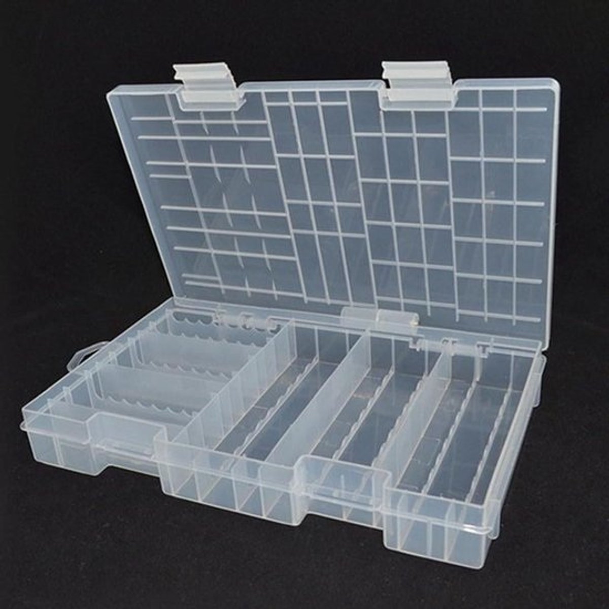 Opbergdoos Batterijen - Batterijhouder Organizer - Batterijen Sorteren - Stofdicht Ontwerp - 60 AA 40 AAA - Transparant