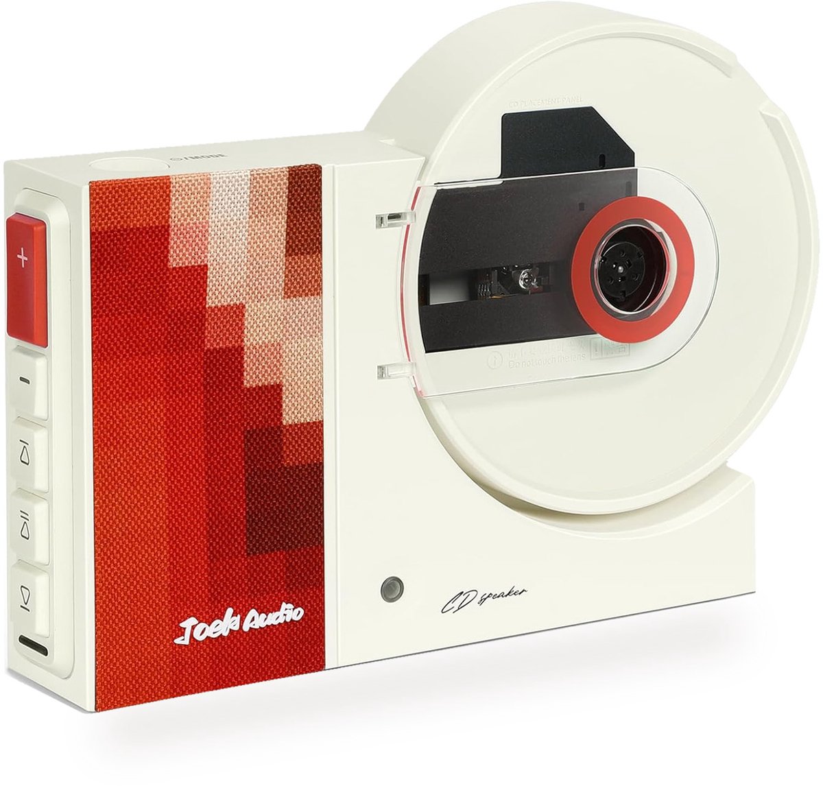 Retro CD-speler met Ingebouwde Speakers & Bluetooth Transmitter van MMOBIEL – Wandmontage zonder Boren, Draagbaar, USB-weergave, AUX-uitgang, Afstandsbediening, Oranje – 6W Power, 88Hz–20kHz & 4000 mAh