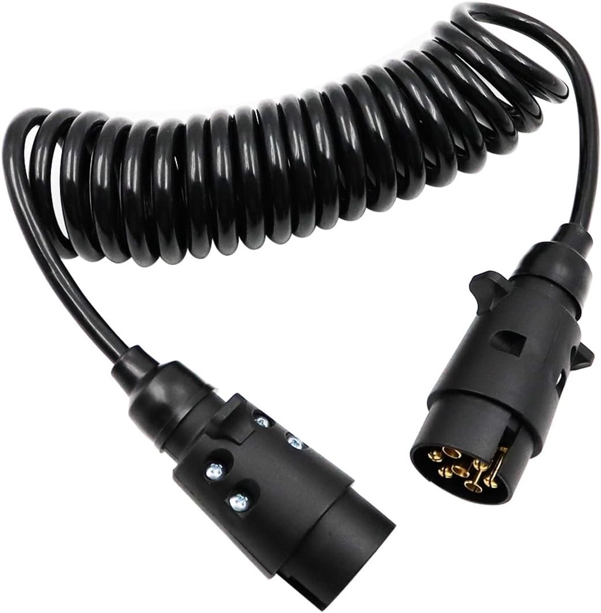 2 meter 7-polige adapterstekker verlengkabel spiraalkabel voor aanhangwagen en caravan gebruik