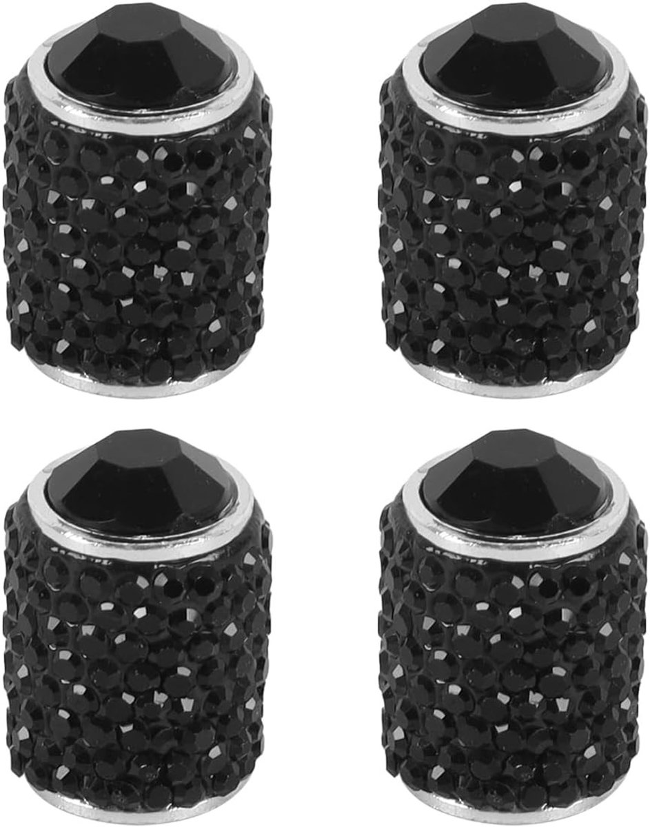 Bling-ventieldoppen voor auto, SUV en motorfiets - 4 stuks met strass en stofdicht ontwerp, perfect voor vrouwen