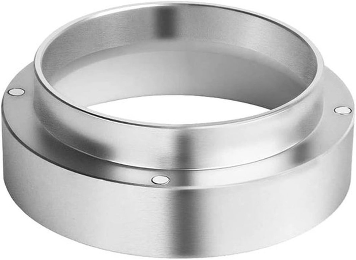 53 mm, espressotrechter met magnetische koffiering, poederringverdeler compatibel met draagbare filters, 3-delig, zwart