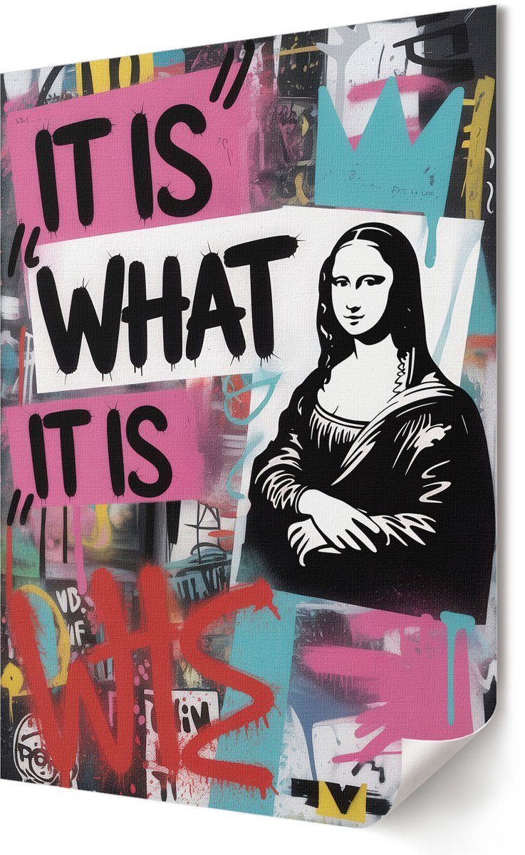 Coloray Canvas Poster Polycanvas - Straatkunst, Illustratie - 420 x 594 - Roze Patroon - Rechthoek - Wandkunst - Woonkamer, Slaapkamer, Kantoor - Popcultuur