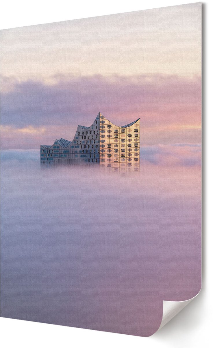 Coloray Polycanvas Poster - Havenkranen, Zwart-wit - A2 - Bruin Motief - Rechthoek - Decoratieve poster - Slaapkamer - Klassiek