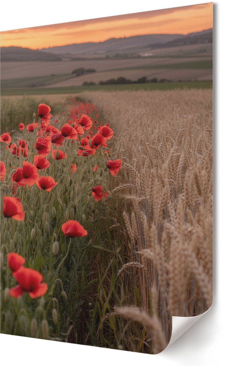 Coloray Polycanvas Wandposter - De Grote Satta-Golf, Schilderen - A2 - Blauw Decoratie - Rechthoek - Interieurdecoratie - Woonkamer, Slaapkamer, Kantoor - Japanse