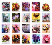 Cards & Crafts Blanco Bloemenkaarten met Envelop – 20 Luxe Gevouwen Wenskaarten – Zonder Tekst – FSC-papier – 11 × 12 cm