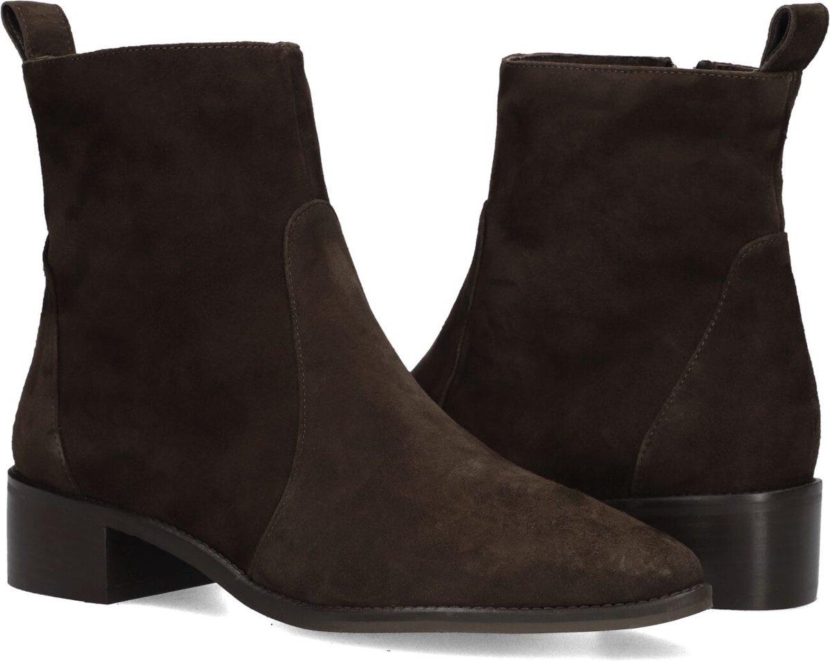 Notre-V 11038 Enkellaarsjes - Enkelboots met rits - Dames - Bruin - Maat 40