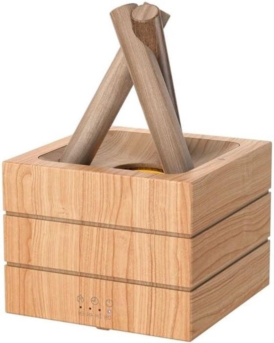 Vlameffect Luchtbevochtiger - Mist Diffuser - Sfeerverhogend Werken - Stille Werking - 280 ml - Houtkorrel