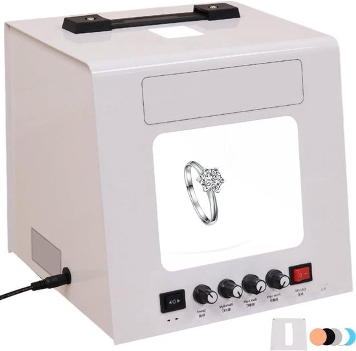 Fotografie Lichtbox - Opnametent Studio Box - Producten Fotograferen - Draaibaar Plateau - 20 cm - Wit