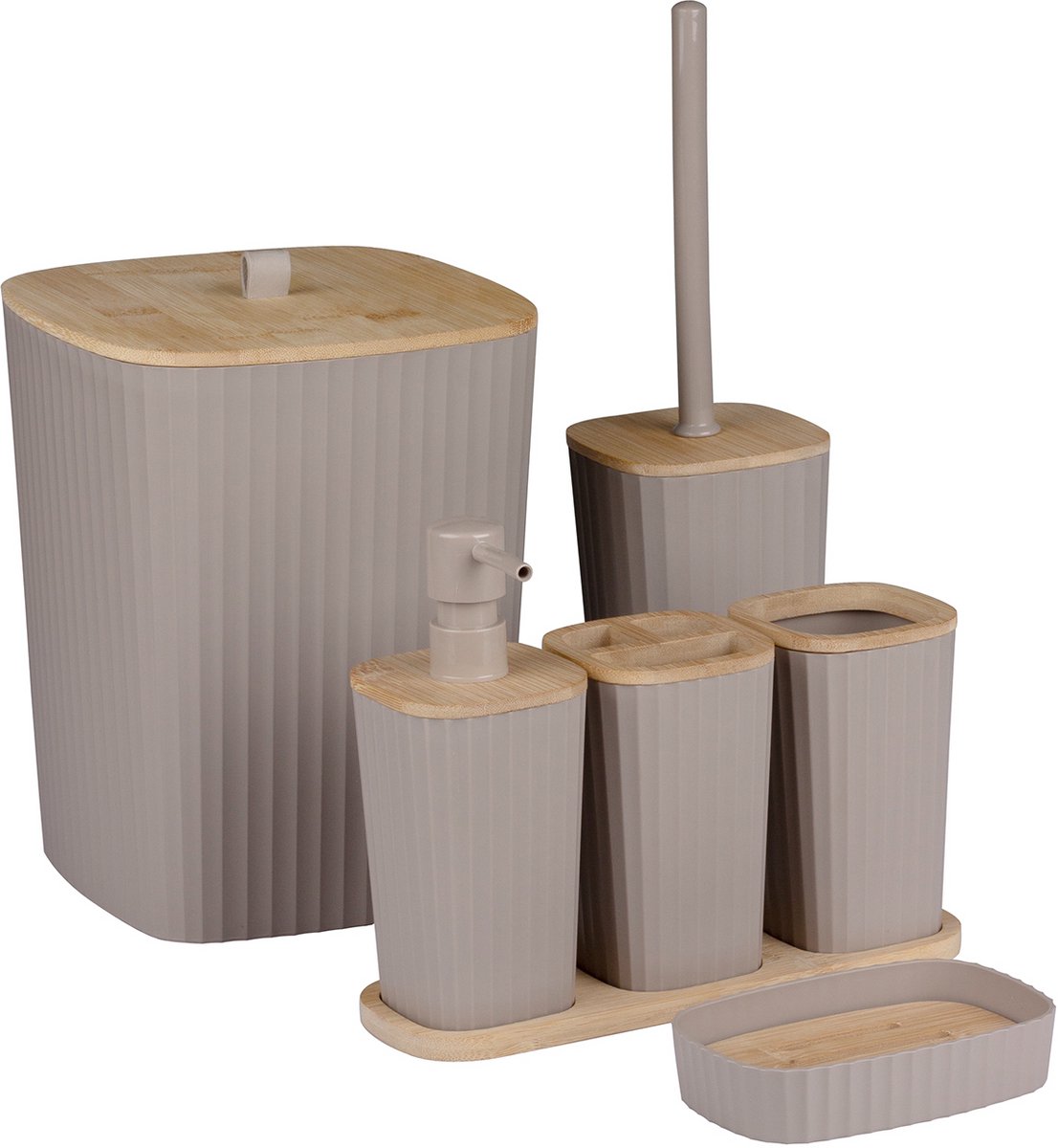 Freehome - Safir - Kunststof - Beige - Badkamerset - 6-delig