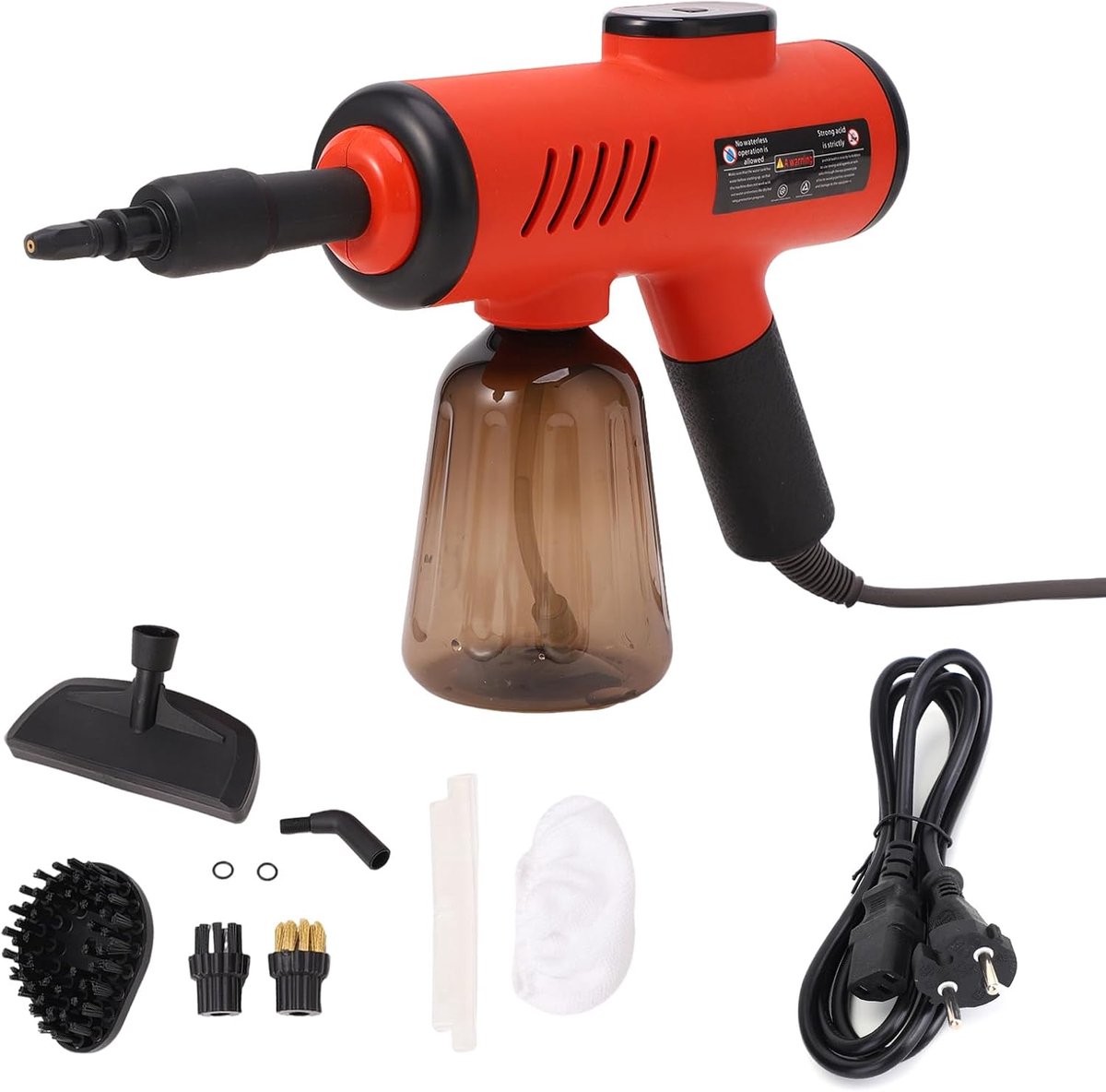 Handstoomreiniger - 1200 W, 220 V, reinigingsstomer, 600 ml, stoomreiniger, raam, deur, vloer, gestoffeerde meubels, bank, raam, auto, tegels, tapijt