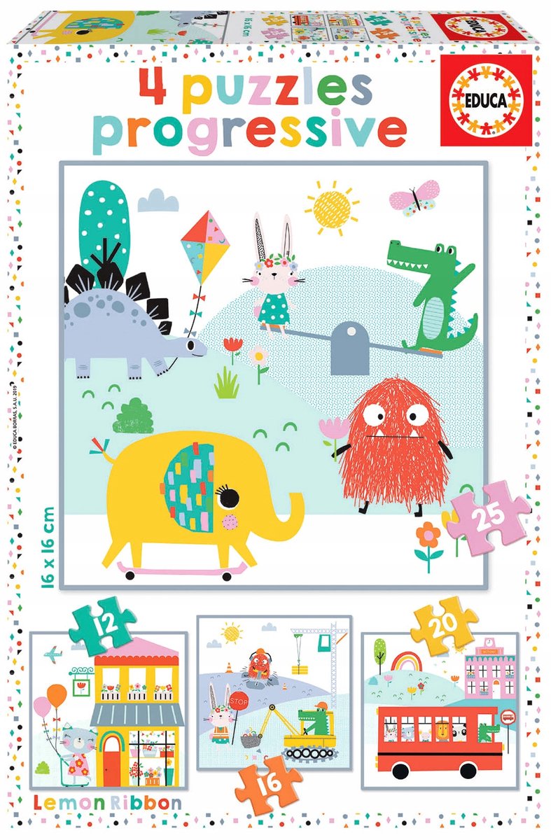 Educa Lemon Ribbon Progressieve Puzzels 12, 16, 20, 25 Stukjes