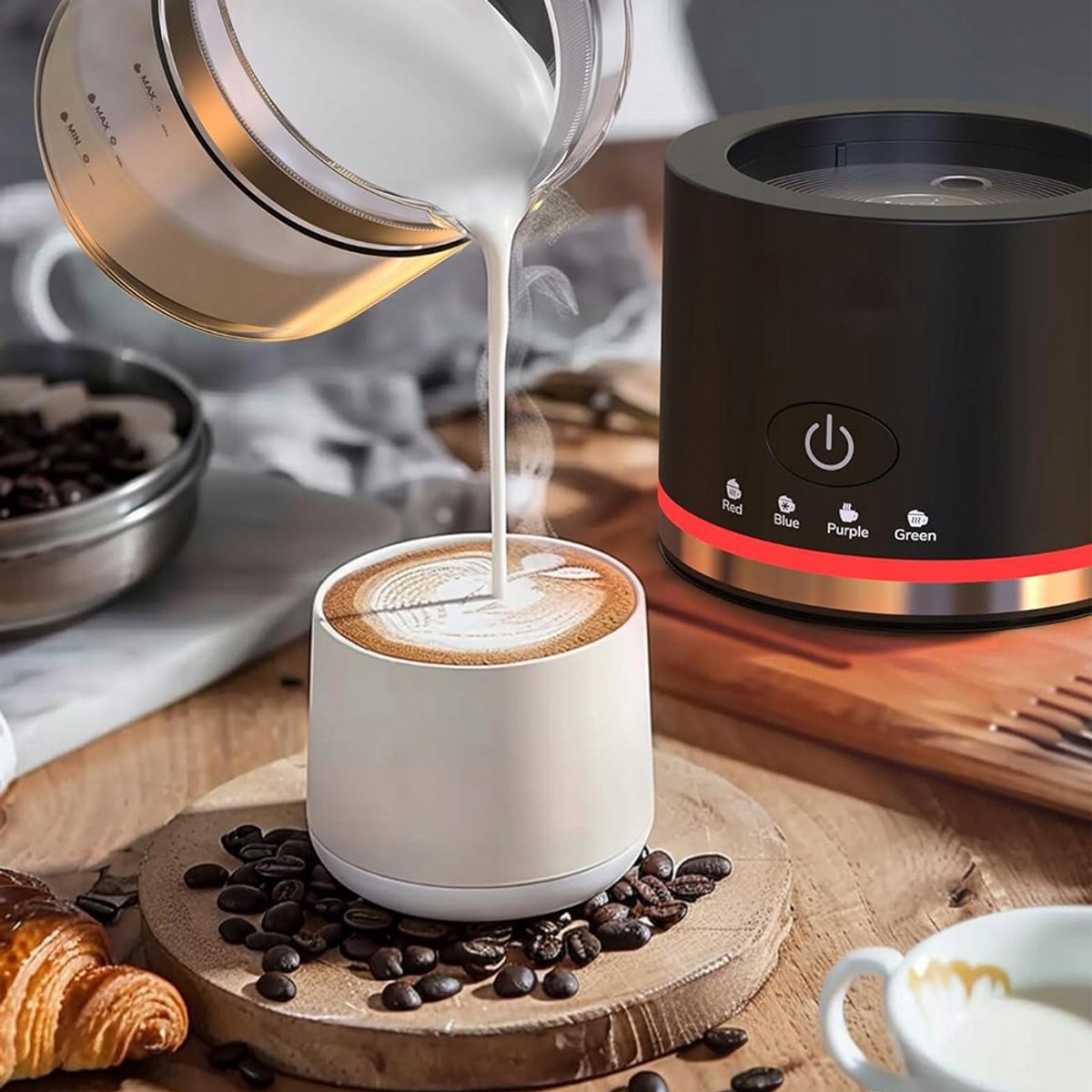 Glazen Melkopschuimer - Elektrische Melkopschuimer - Vaatwasserbestendig - 500 ml - Warm & Koud Schuim - 4 Standen - Automatische Uitschakeling - Milk Frother - Voor Latte & Cappuccino & Macchiato - Zwart — cadeau in Kookcadeaus - foto 5