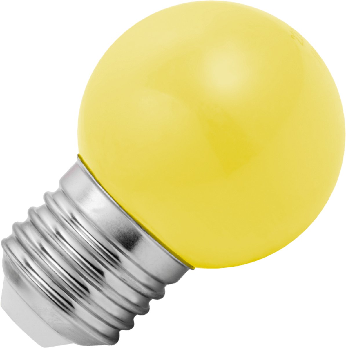 Lighto | LED lamp | Grote fitting E27 | Geel | Kogellamp | 45mm | 1.5W | Dimbaar | Geschikt voor prikkabel