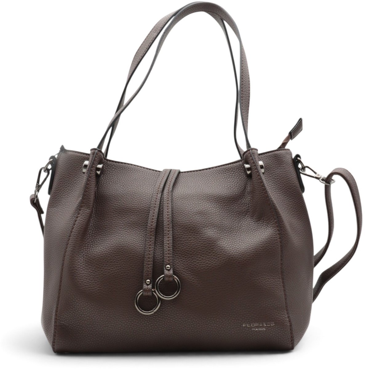 Flora&Co - ROMY - zacht generfd kunstleer - handtas/dames tas - met lange instelbare draagriem - chocolat/bruin