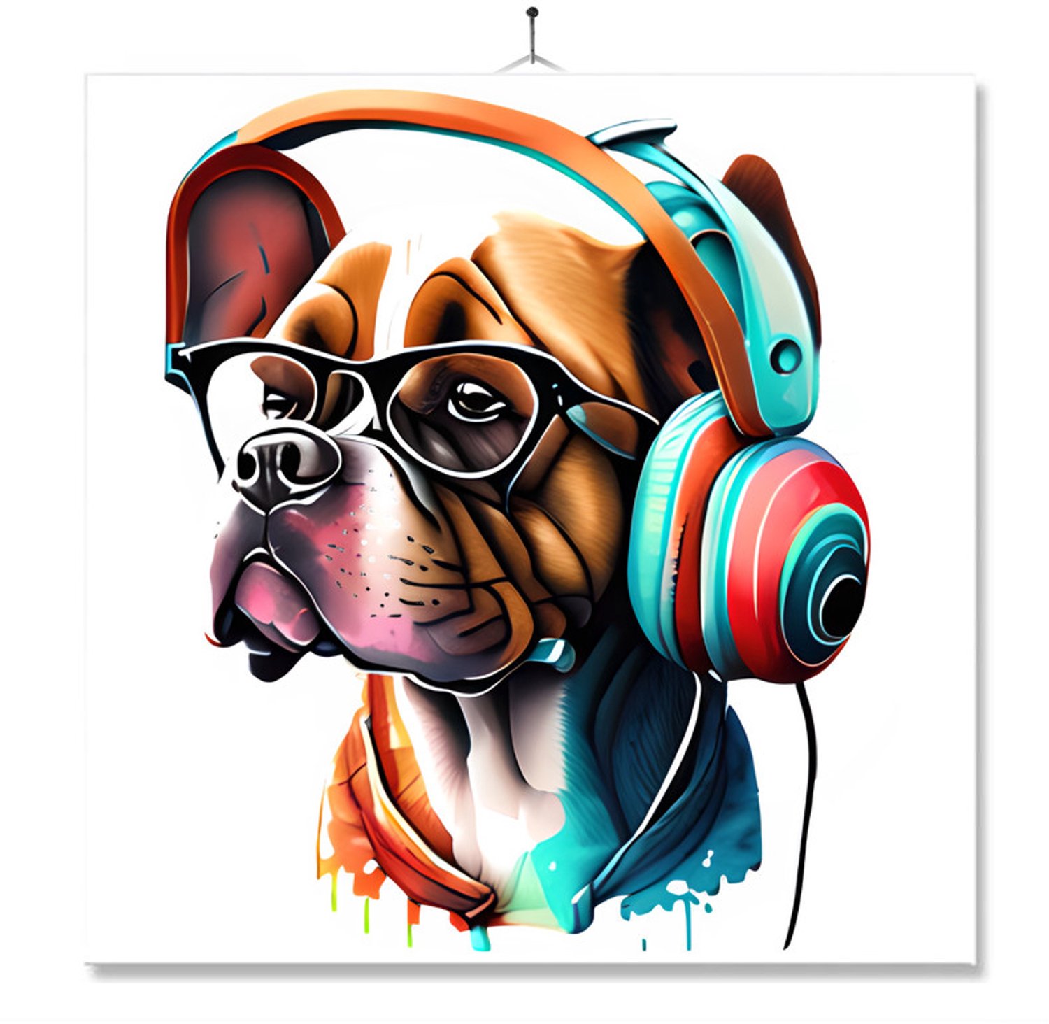 MC Living Tegel Met Opdruk | Boxer Met Koptelefoon Multi-Color