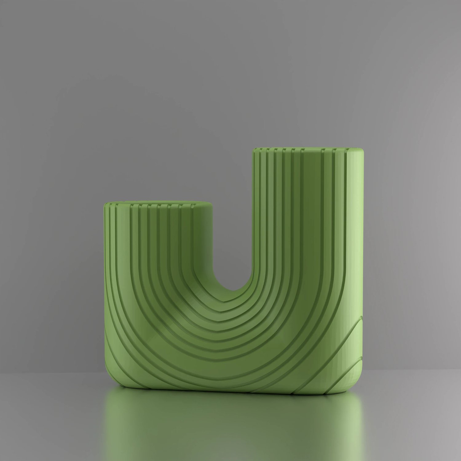 3d-gezellig Symbiose - Vaas - Lichtgroen - Maat 15 cm - Kunststof - Modern - Bloemenvaas - 100% gerecycled PLA (bioplastic)