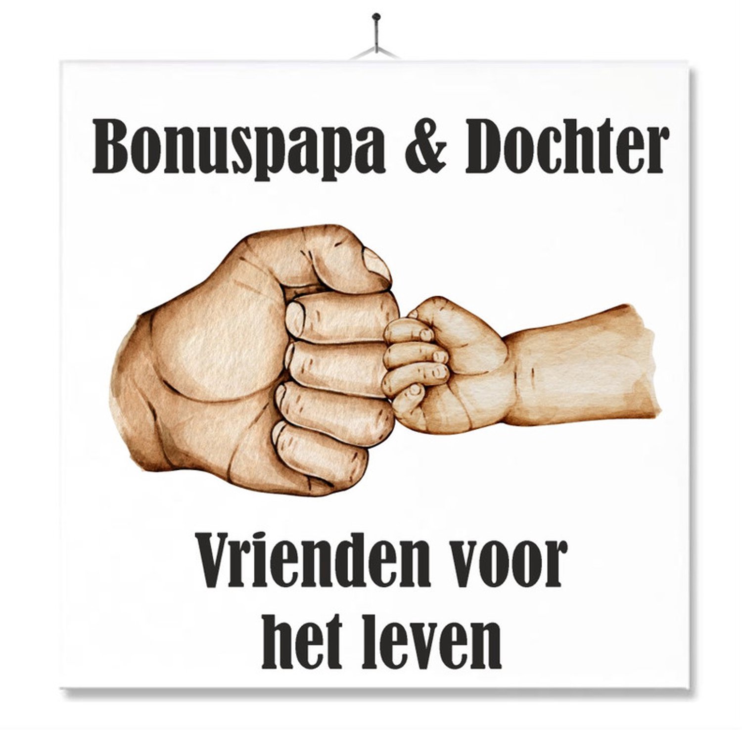 MC Living Tegel Met Opdruk | Verjaardag kado | Toilet WC | Bonuspapa & Dochter Vrienden voor het leven Ontwerp 2